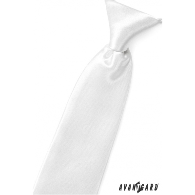 Chlapčenská kravata biela lesk