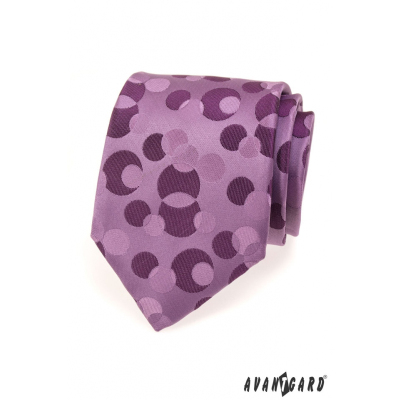 Pánska kravata fialová s bublinami