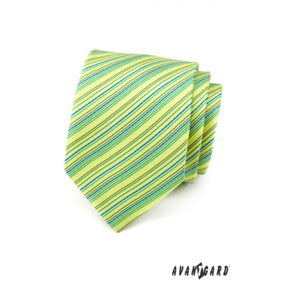 Svetlo zelená prúžkovaná kravata