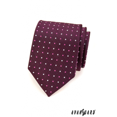 Pánska kravata - Fialová s bodkou