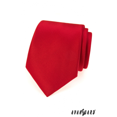 Červená pánska kravata so štruktúrou
