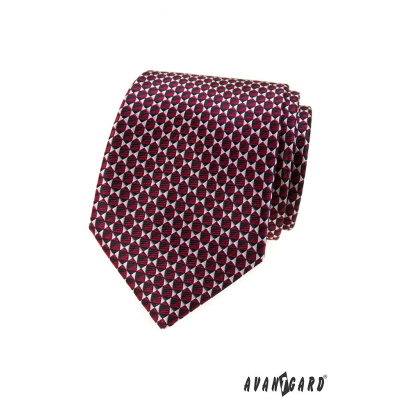 Bordó kravata s trojuholníkovým vzorom
