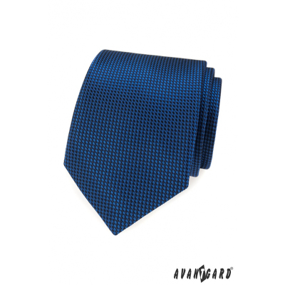 Modrá kravata s prešívaným vzorom