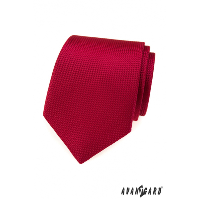 Červená kravata s prešívaným vzorom