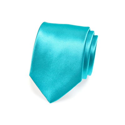 Klasická jednofarebná pánska tyrkysová kravata