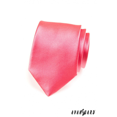 Jednofarebná pánska kravata tmavší ružová