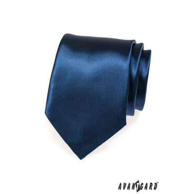 Tmavo modrá kravata lesklá