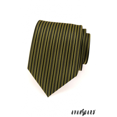 Pánska kravata zelené a čierne prúžky