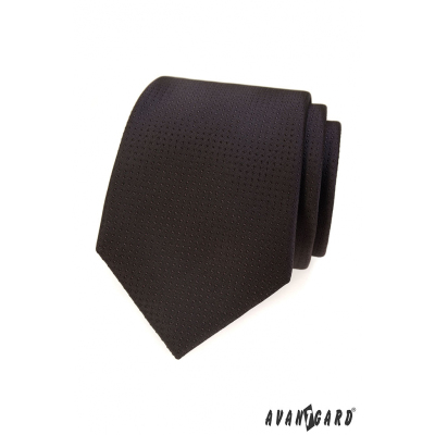 Hnedá kravata s bodkovanou štruktúrou