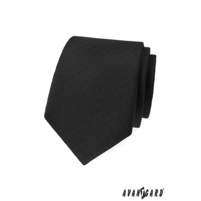 Čierna štruktúrovaná kravata Avantgard