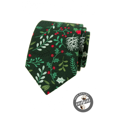 Zelená vianočná kravata