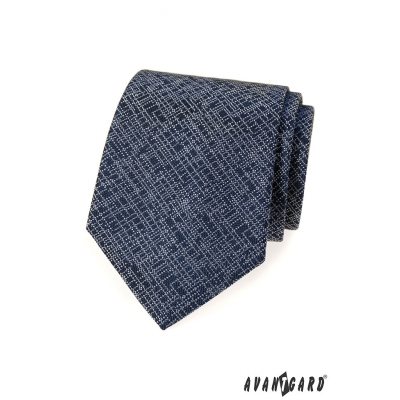 Tmavo modrá kravata s moderným vzorom