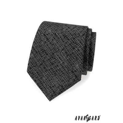 Čierna pánska kravata s bielym vzorom