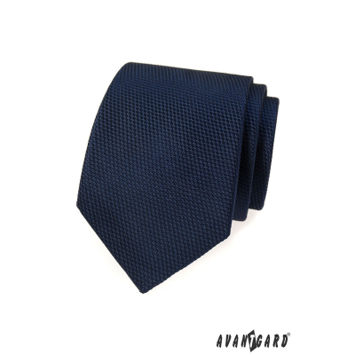 Temne modrá štruktúrovaná pánska kravata