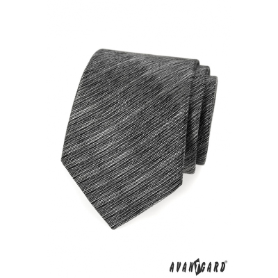 Čierno šedá žíhaná kravata Avantgard