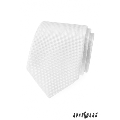 Biela štruktúrovaná kravata Avantgard Lux