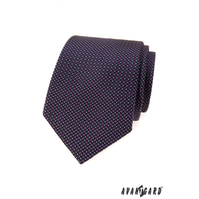 Pánska kravata s fialovými štvorčeky