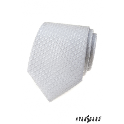 Svetlo šedá kravata s 3D vzorom