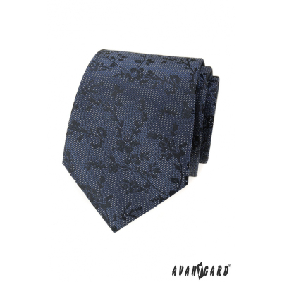 Modrá štruktúrovaná kravata so vzorom