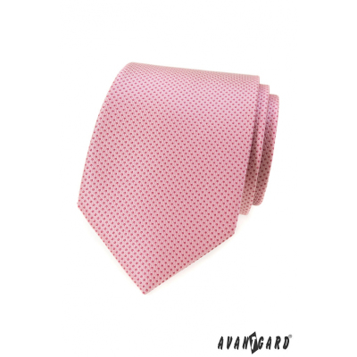 Ružová kravata s drobnými bodkami