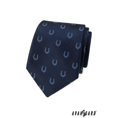 Modrá kravata s motívom PODKOVA