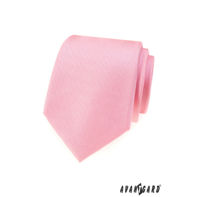 Ružová štruktúrovaná pánska kravata