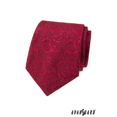Pánska kravata s Paisley motívy v bordó