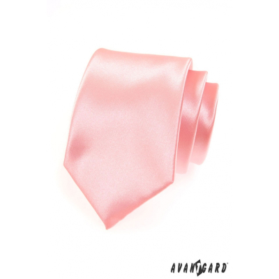 Pánska ružová hladká kravata