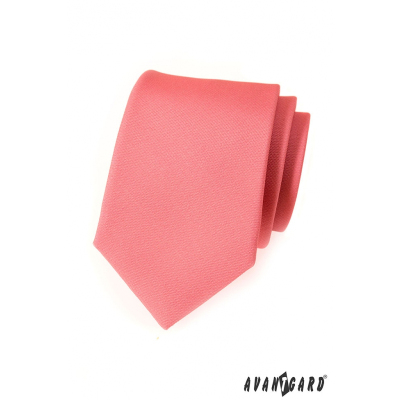 Pánska kravata ružová mat jednofarebná