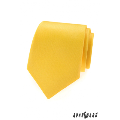 Kriklavo žltá matná pánska kravata