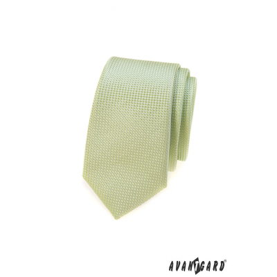 Zelená kravata SLIM, pletená štruktúra