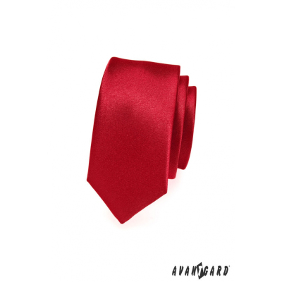 Hladká jednofarebná červená pánska kravata