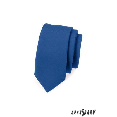 Matne modrá slim kravata Avantgard