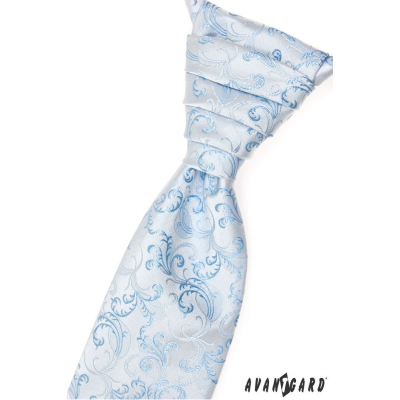 Francúzska kravata modro-biely vzor