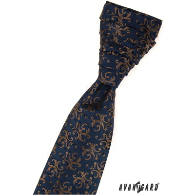 Elegantná modrá svadobná francúzska kravata