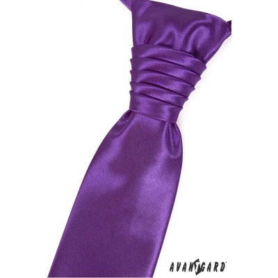 Fialová francúzska kravata svadobná hladká
