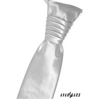 Jednoduchá svadobná kravata strieborná