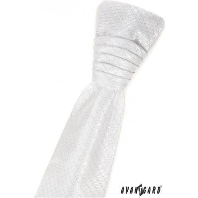 Francúzska biela kravata lesklý prúžok