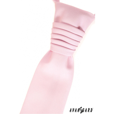 Jemno ružová svadobná francúzska kravata mat