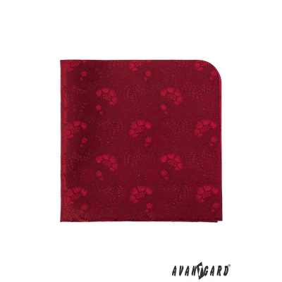 Pánska vreckovka červená kvetinový vzor
