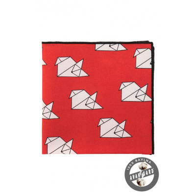 Bavlnená vreckovka červená "origami"