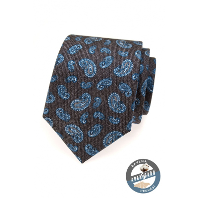 Pánska kravata hodvábna modrá paisley