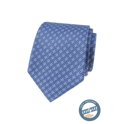 Svetlo modrá vzorovaná hodvábna kravata