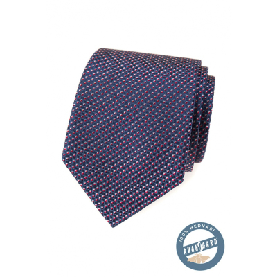 Hodvábna kravata s modro-červeným vzorom