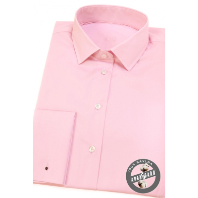 Ružová dámska košeľa na manžetové gombíky
