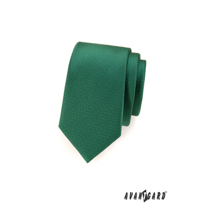 Zelená bodkovaná slim kravata