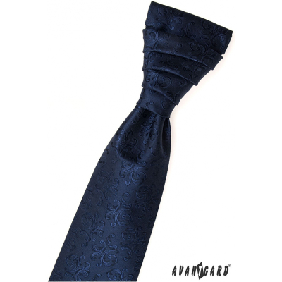 Tmavo modrá elegantná francúzska kravata