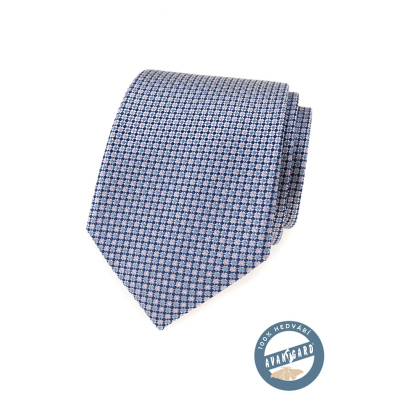 Hodvábna kravata s modrým vzorom