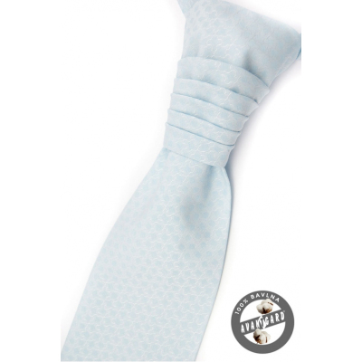 Svetlo modrá francúzska kravata s vreckovkou