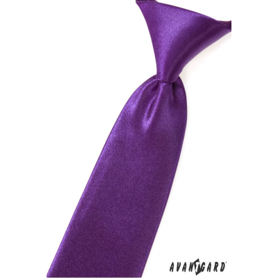 Chlapčenská kravata fialová lesk